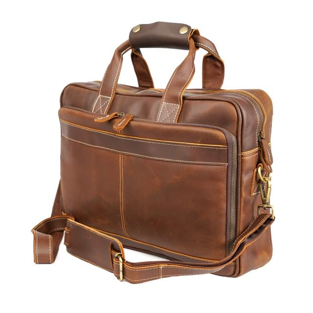 Full-Grain Leather Briefcases for, Laptop Briefcase For Men, Leather Bag, Leather Computer Bag For Men