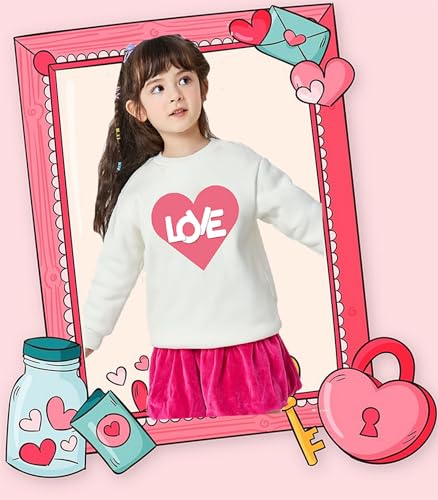 Boys Girls Valentines Day Sweatshirts kids Valentine's ABC Love Shirt Crewneck Long Sleeve Cotton Outfits Tops 1-7T4
