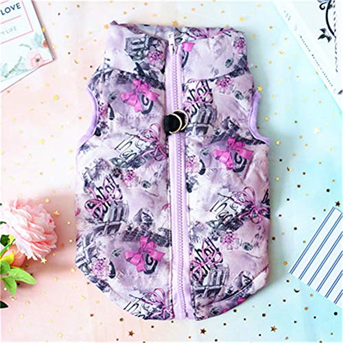 Manteau d'hiver pour chien doudoune isolante en coton violet L - 2