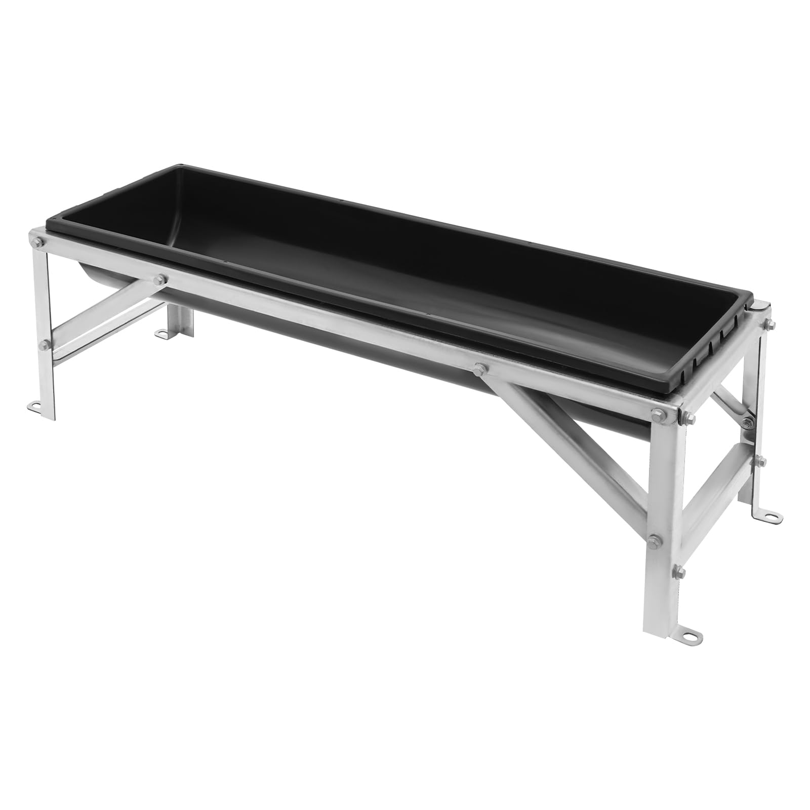 Comedero de 100 × 30 × 36,5 cm, 35 l de volumen, marco de acero de alta calidad – especialmente estable, resistente al suelo, adecuado para ganado, ovejas, caballos y ganado similares