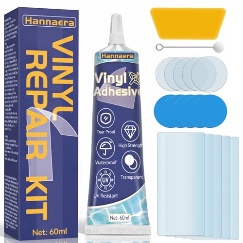 Hannaera Hot Tub Repair Kit Paddling Pool Repair Kit Waterproof for Inflatables Air Bed Bouncy Castle Boat Kayak Swimming Pool Tent