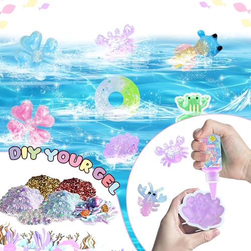 Image of Magic Squishy Elf Water Toy kit, Aqua Water Fairy Kit with 19 Color, 300ml Clear Gel, 18 Shape Molds, DIY Magic Gel Art Crafts Kit for Kids Birthday Gift