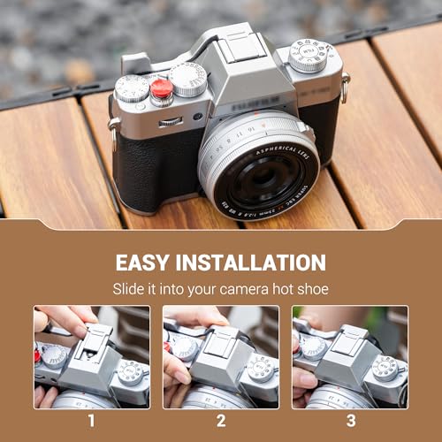 Image of JJC Metal Thumb Grip & Shutter Button for Fuji X-T30III II XT30 XT20,Silver | for Fujifilm X-T30 III X-T30 II X-T20 X-T10 Mirrorless Cameras, Hot Shoe Cover Protector Thumb Rest for Stable Safe Hand Hold