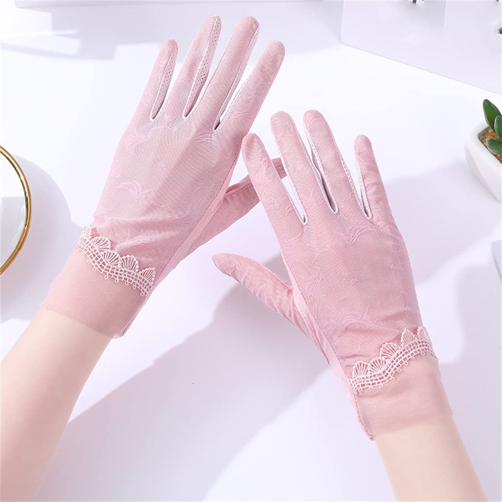 Gloves Women's Thin Ice Silk Driving and Riding Breathable Elastic Lace Touch Screen