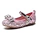 Eleasica Zapatos Planos con Adorno de Punta de Lazo de Piedra Brillante para Vestido de Princesa Zapatillas Colores Azul, Rosa, Plata Calzado para niña Infantil de 3 a 12 años, tamaño 24-34