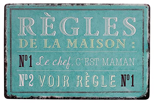 Hioni Règles De La Maison, Pancarte en Métal Panneau Poster Plaque Métallique Slogan Art Décor Vintage Pr Maison Café Pub Cover