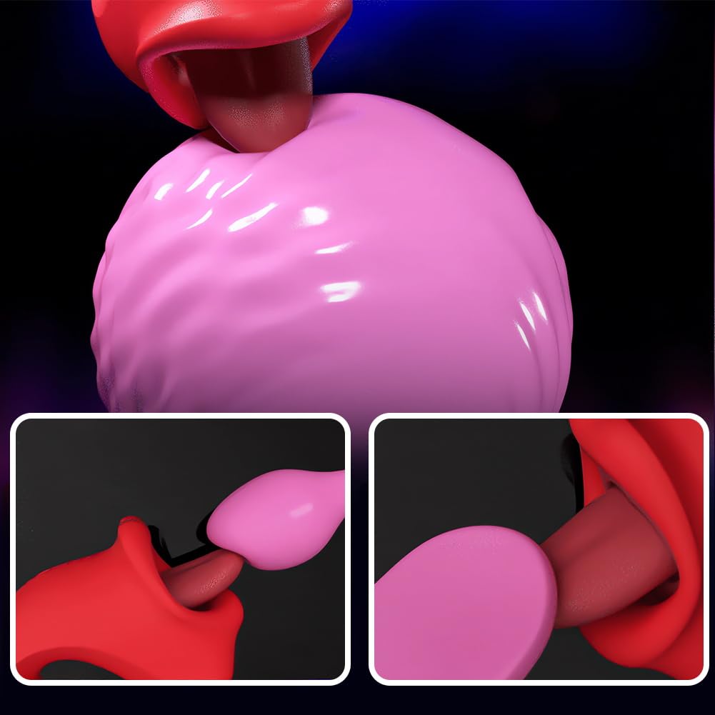 Lingua Vibrante Clitoride Sexytoysys Coppia - Vibrator con 10 Modalità Leccamento e 10 Modalità Vibrazione, Vibratore con Anello Tiro Stimolatore per Clitoride, Toys Sessuali per Donna Uomini Coppie