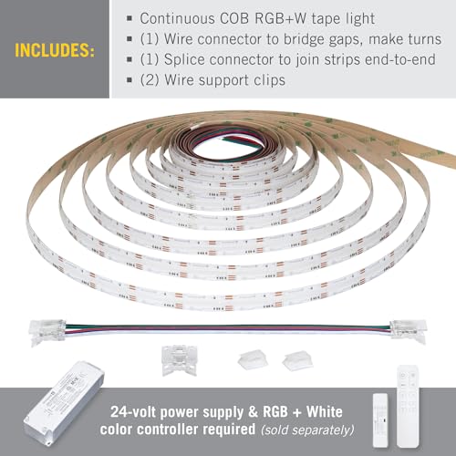 Image of Armacost Lighting RibbonFlex Pro 24V COB LED Strip Light Tape RGB+W, 300 Lumens /Ft, 10M 177730N
