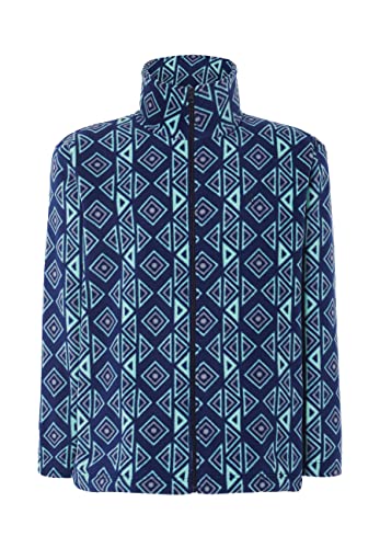 El Búho Nocturno - Chaqueta de Pijama Hombre Polar Invierno Premium Poliéster Estampado Rombos Aguamarina 100% Talla 5 (XL) Cover