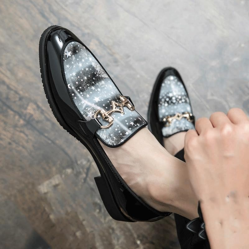 Oxford Dress Shoes for Men Anti-Slip Non Slip Rubber Sole Block Heel Low Top Working Slip-on Breathable Fashion Calfskin Leather2