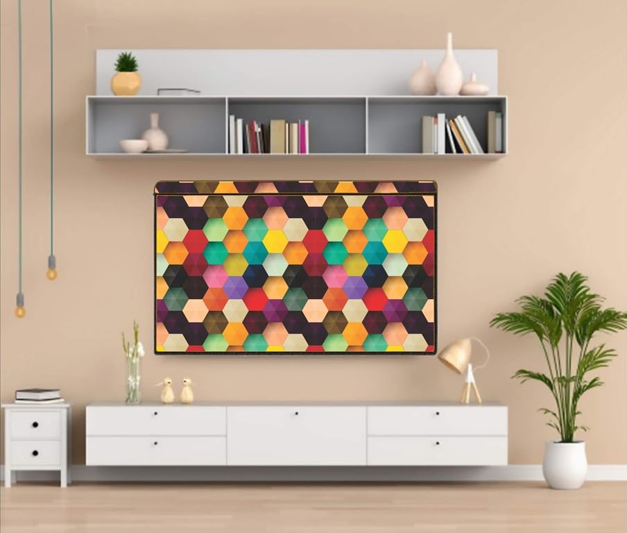 Mahal Creation PVC Printed LED TV Cover 65 Inch, Waterproof and Dustproof Cover (Multicolour) 1