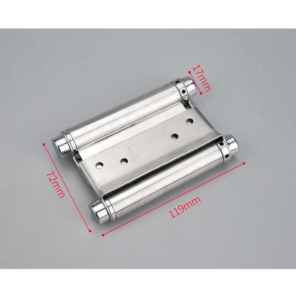 Bisagras del gabinete, bisagra de resorte abierta doble 3 4 5 6 pulgadas bisagra de puerta libre bidireccional de acero inoxidable(4 inches)