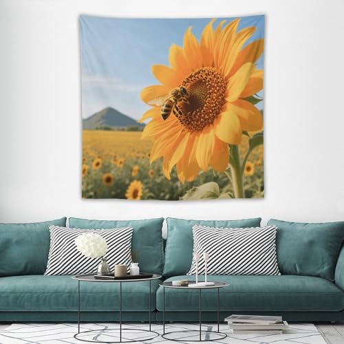 Tapisserie murale esthétique abeille pour déco chambre bohème