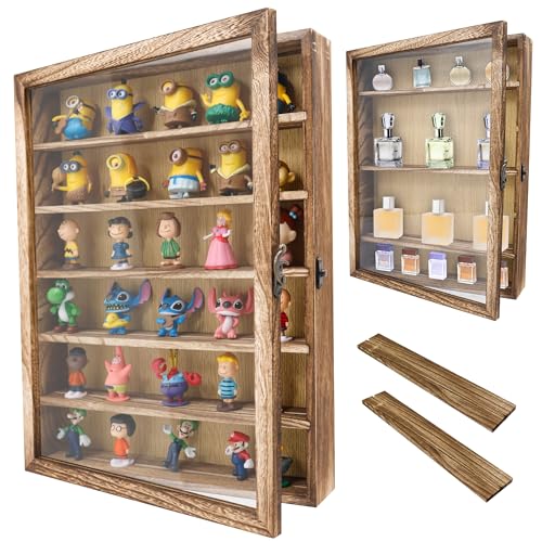 Image of 12x16 Shadow Box Frame with Removable Shelves,Collectible Display Shelves Case,Military Challenge Coin Display Case,Wood Shadow Boxes Display Cases for Keepsake,Pictures