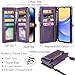 DKDKSIP for Samsung Galaxy A15 5G Wallet Case for Women, Support Wireless Charging with RFID Blocking Card Holder, PU Leather Wallet Detachable Magnetic Phone Case Crossbody Strap, Purple