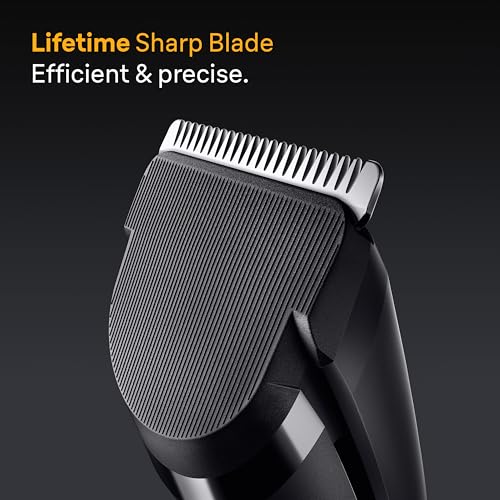 Braun Haarschneider Series 5, Haarschneidemaschine und Rasierapparat für Herren, Haartrimmer mit Ultrascharfe Klingen, 17 Längen, 3 Zubehörteile, 50 Min. Akku, Abwaschbar, HC5530, Schwarz