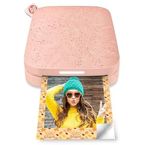 HP Sprocket 2x3" Sofortbilddrucker für Smartphones - Tragbarer, kabelloser Farbdrucker - Zink-Fotopapier mit Kleberückseite - Drucke von kompatiblen iOS- & Android-Geräten per Bluetooth-App - Rosa