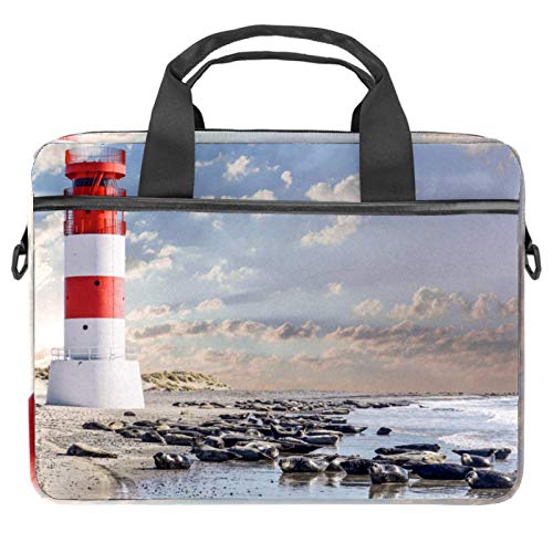 Sac ordinateur 14 pouces à motif phare de la plage pour tablette et PC portable