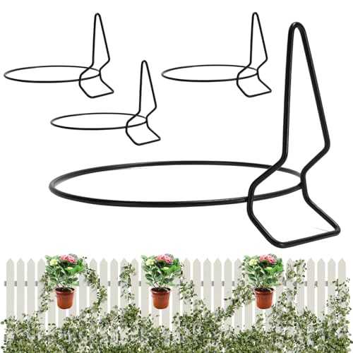 Anillo Portamaceta, Soporte Colgante para Macetas, Resistente Estable 4 Piezas Soporte Decorativo para Decoración de Exterior e Interior Jardín Balcón Terraza