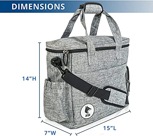 Top Dog Pet Gear Grey Dog Travel Bag For Supplies - Includes Travel Bag, Travel Dog Bowls, Food Storage - Airline Approved Dog Bags For Traveling - Dog Travel Accessories For Camping, Beach #TOP6