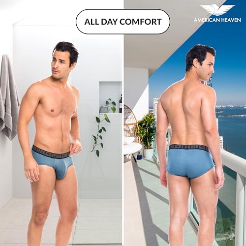 AMERICAN HEAVEN Men's 5 Pack Underwear | Rayon Stretch Breathable Super Soft Comfort Lightweight Pouch Briefs4