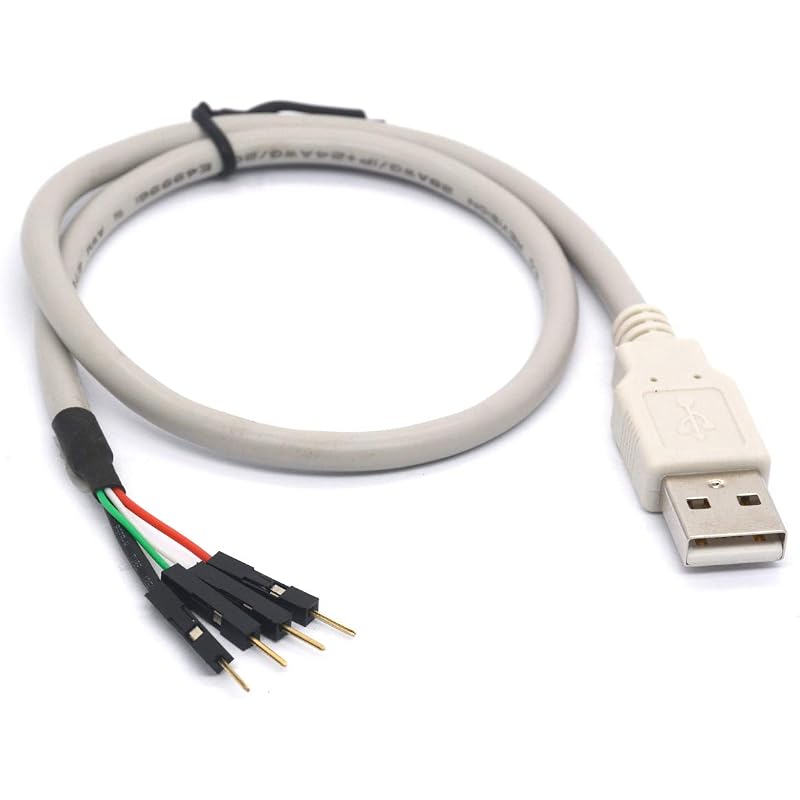 USB 2.0 to 2.54mm Header Pin Cable Cord Breadaway - USB 2.0 Type A Male to 4 Pin 2.54 mm Male Adapter (40cm)