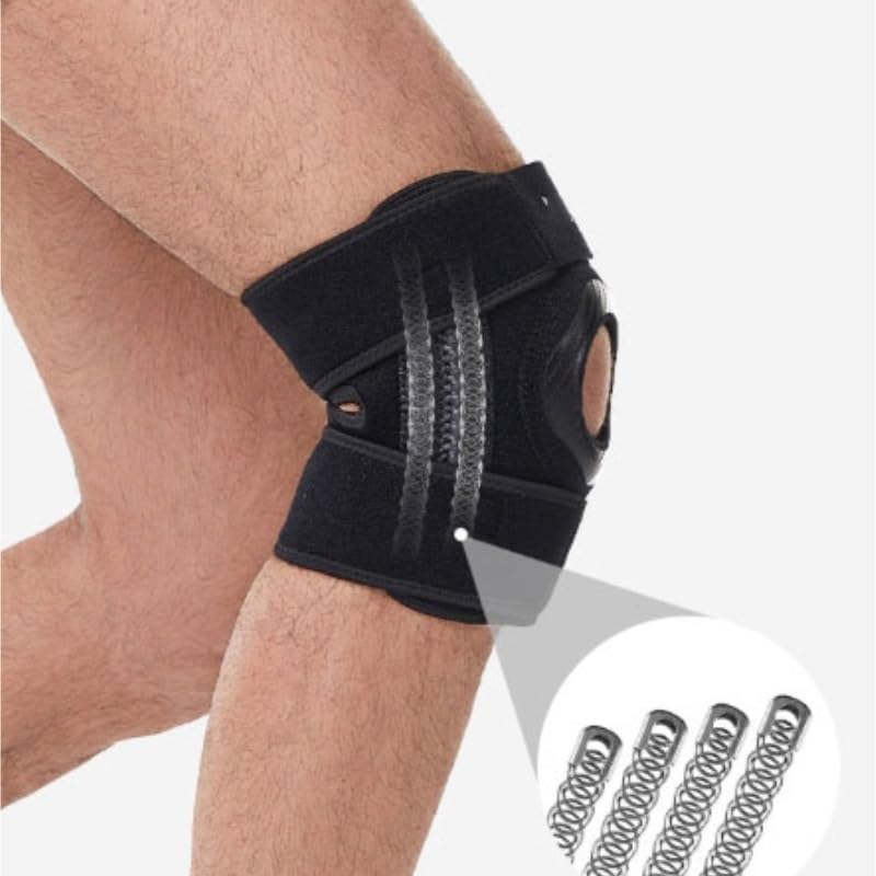 Carbon Pattern Knee Pads Meniscus Spring Support Protection Sleeves