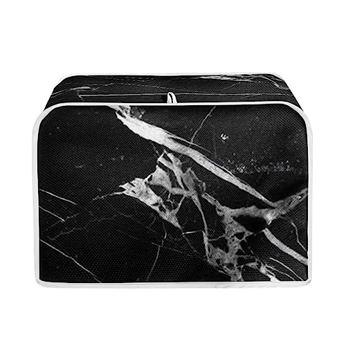 JSLXYYBQ Black Marble Toaster Cover 4 Slice,Dustproof Toaster Bread Maker Cover Small Kitchen Appliance Fingerprint Protection