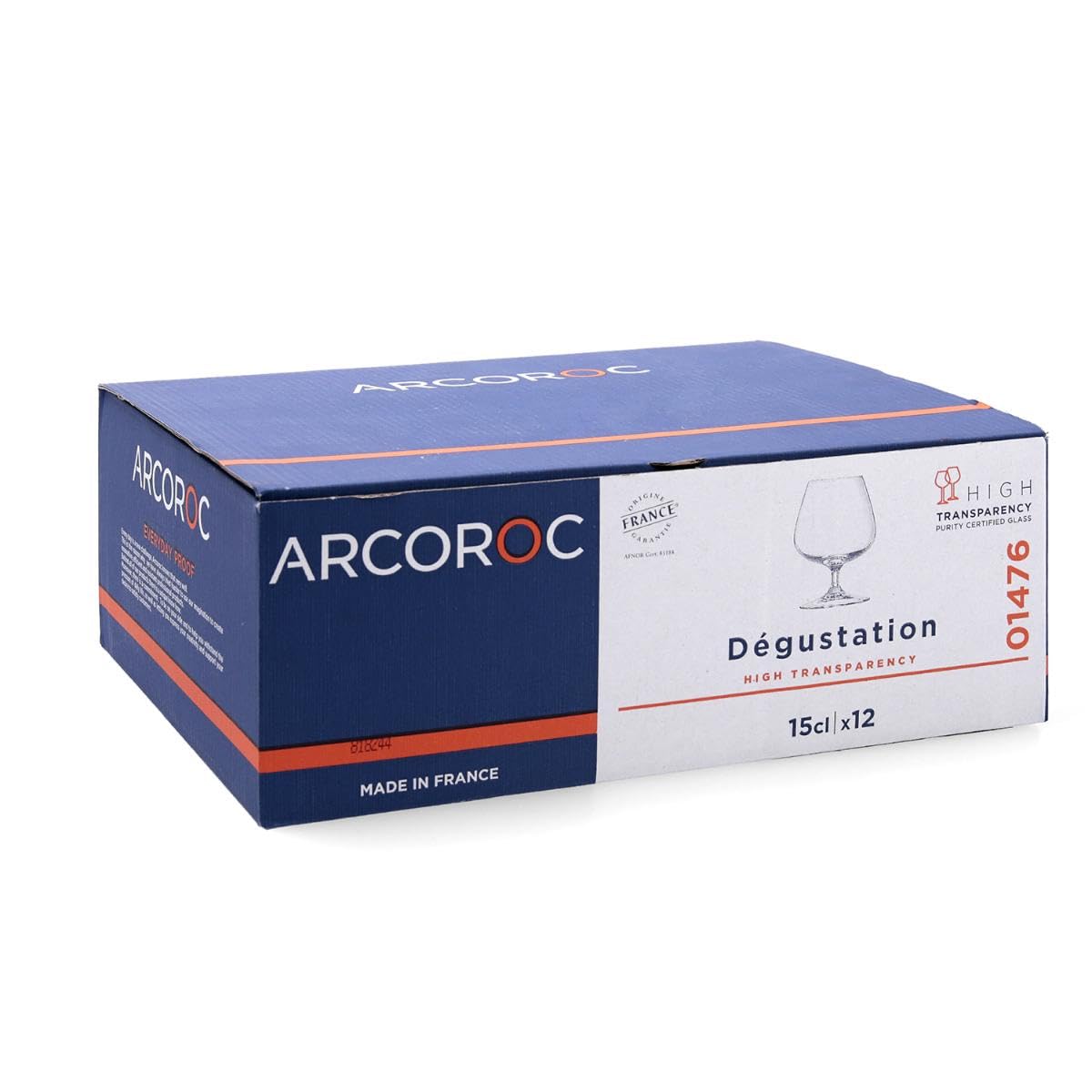 Arcoroc Set 12 Copas coñac de Vidrio 15cl, Marca de 3cl