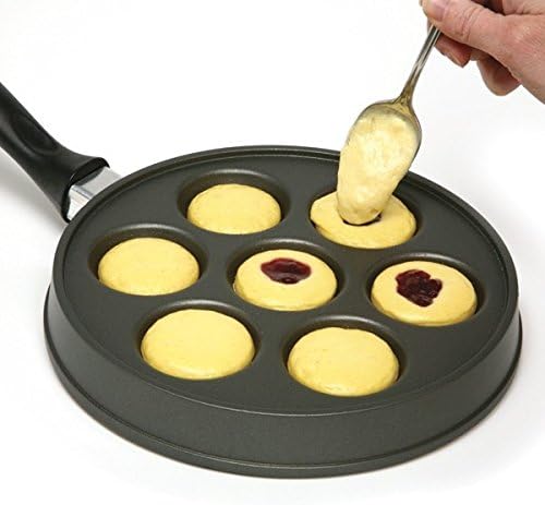 Ebelskiver Pan, Danish Aebleskiver Stuffed Pancake Pan, Aebleskivers, Black