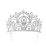 Eseres Tall Pageant Tiaras with Combs for Women Elgeant Rhinestone Crown