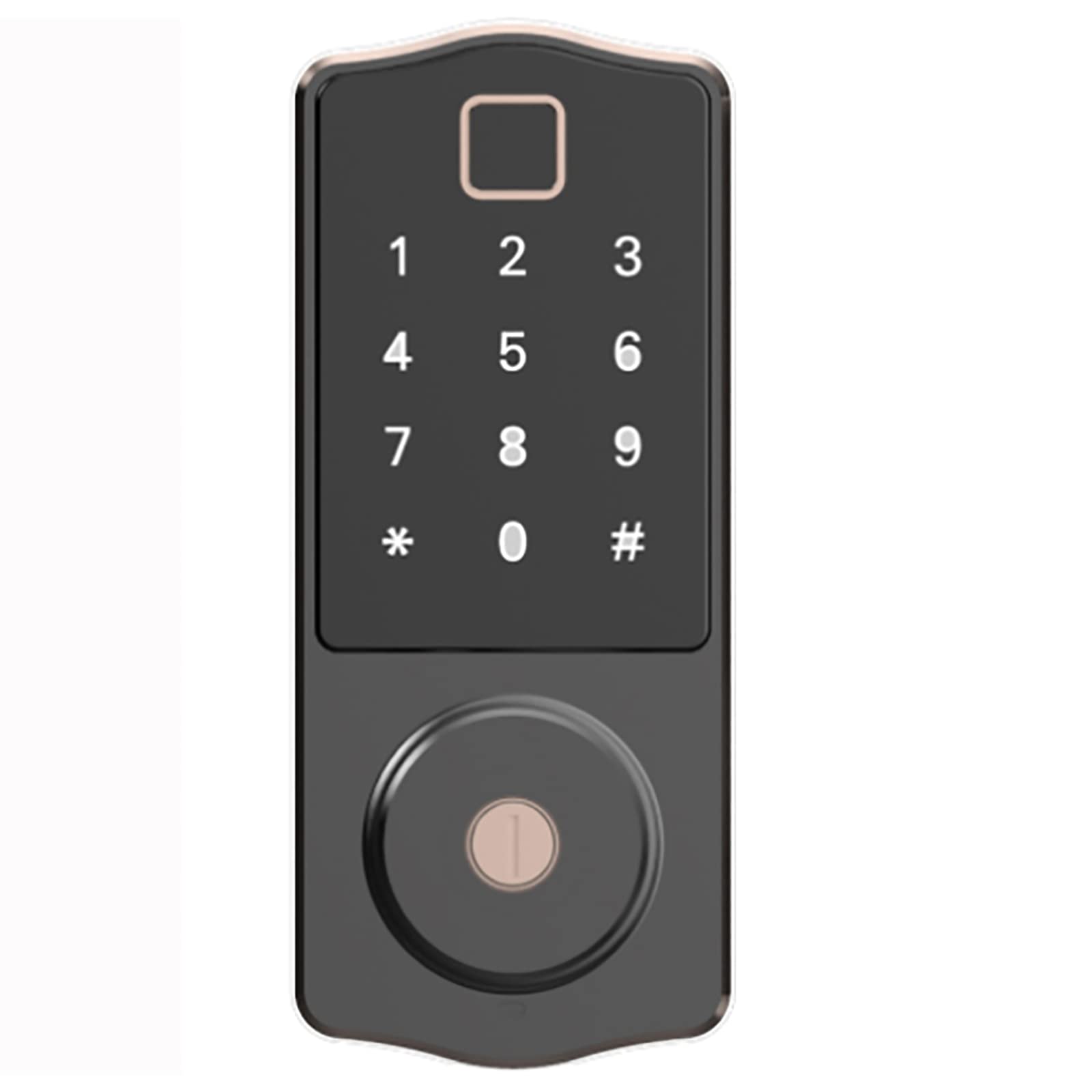 smart Door Lock, Keyless Entry Electronic Deadbolt Lock with Fingerprint, IC Card, App, Digital Keypad Passcode and Mechanical Key, Great