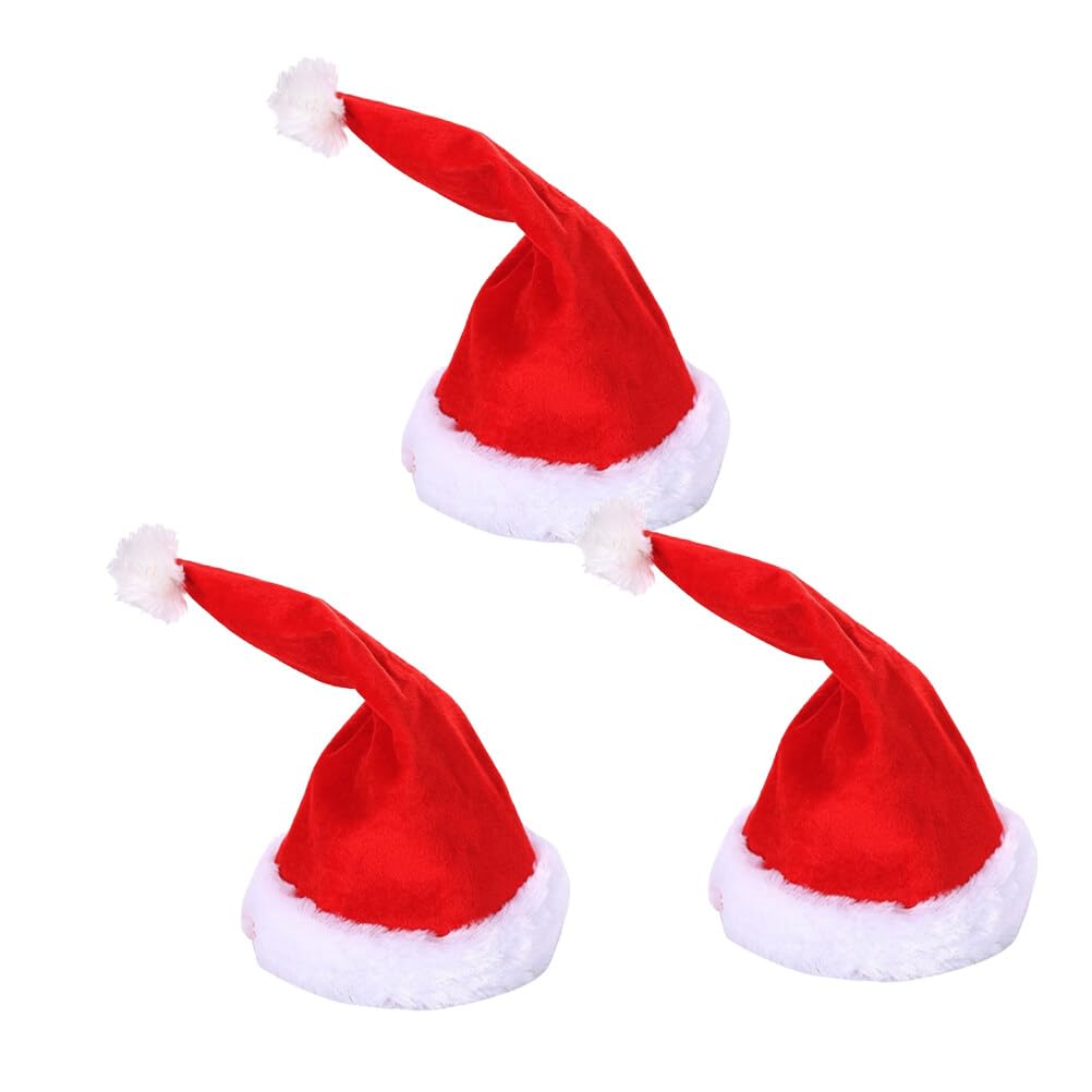 Petoskey Weihnachtsmütze für Erwachsene, Stein-Weihnachtsmütze mit LED-Lichtern, beleuchtet, Weihnachtsmützen für Neujahrsparty, 3 Stück
