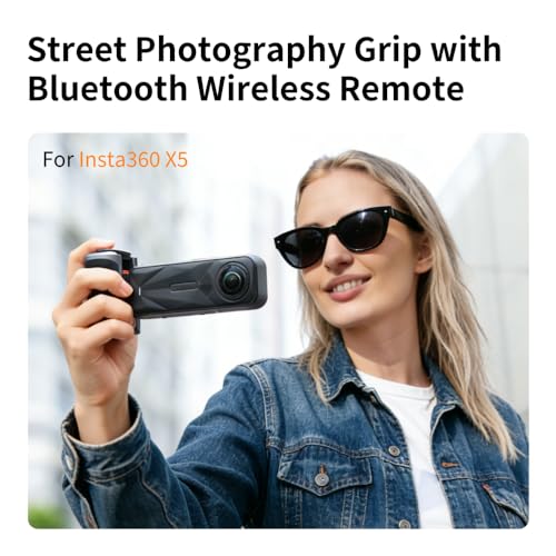 Image of Yantralay Street Shooting Grip Compatible with Insta 360 X5 / X4 Air | Ergonomic Handle with Quick Release Remote Control 10m Range | Vlogging Hand Grip for Insta 360 X5