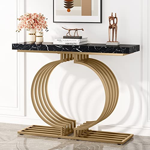 Tribesigns Faux Marble Gold Console Table, Modern Geometric Entryway Sofa Table, 40 Inch Narrow Accent Table for Hallway, Entryway, Living Room, Foyer, Gold & Black Tribesigns Faux Marble Gold Console Table, Modern Geometric Entryway Sofa Table, 40 Inch Narrow Accent Table for Hallway, Entryway, Living Room, Foyer, Gold & Black
