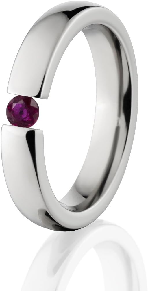 Ruby Ring Titanium Tension Set Jewelry Stunning Ruby Band