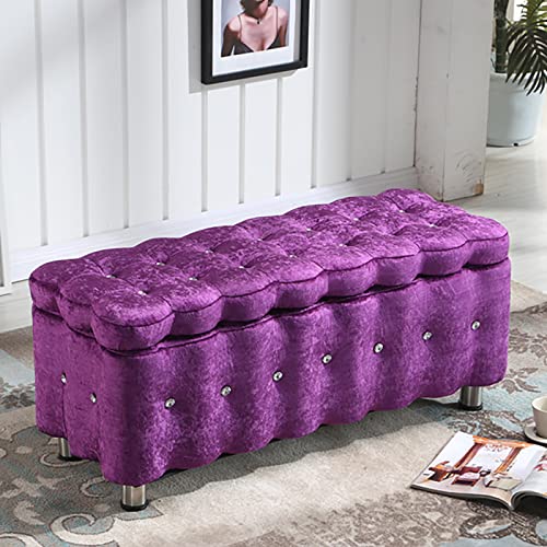 Banc de rangement en velours VI pour bout de lit et salon - 3
