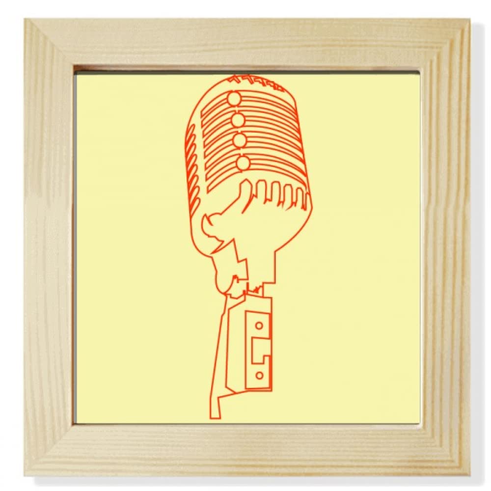 stick figure microph Square Picture Frame Wall Tabletop Display