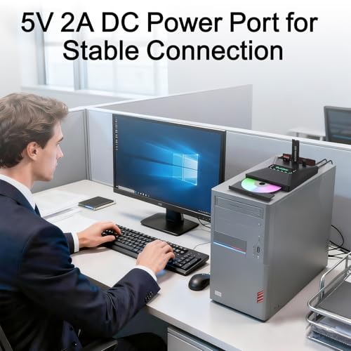 Image of SUIDEK External CD DVD Drive for Laptop, CD DVD Reader with M.2 NVMe Slot