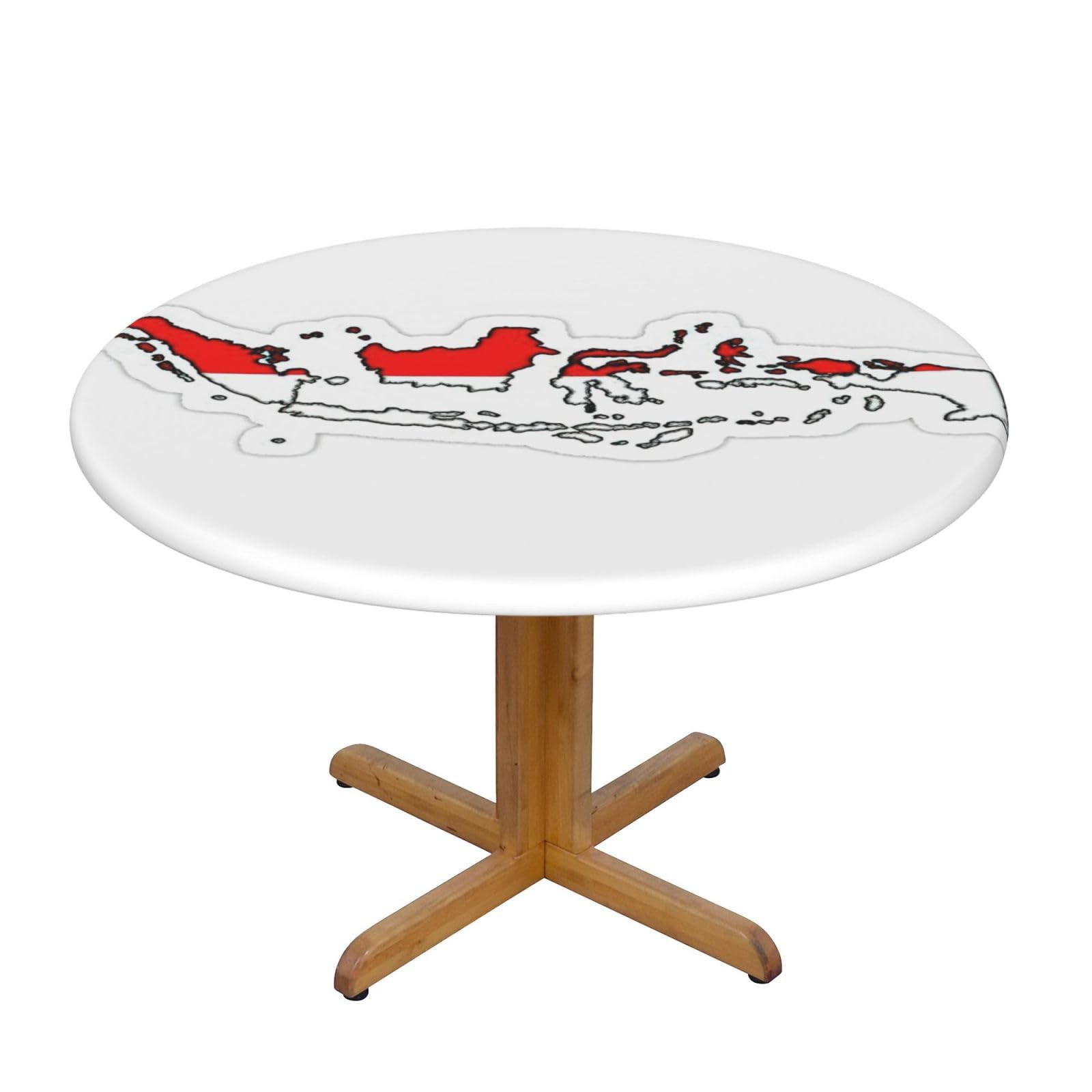 Indonesian Flag Map Print Oxford Wipeable Tablecloth Oil-Resistant Outdoor Table Cover Reusable Birthday Table Protector