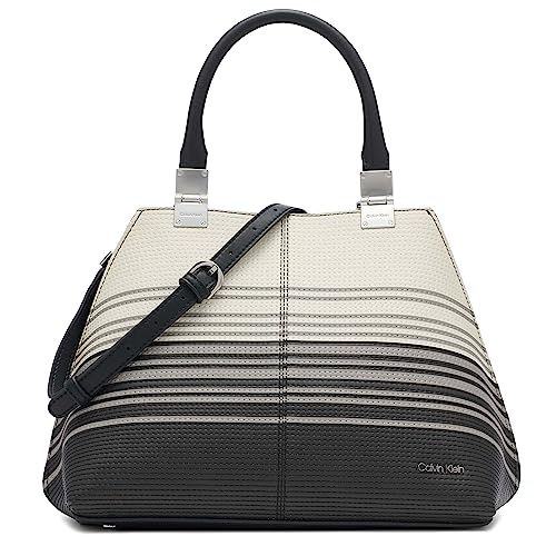 Image of Calvin Klein Women's Granite Geometric Satchel - 2 in 1, Vegan Leather, 2 Pockets