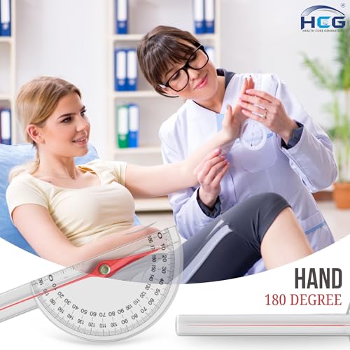 Image of Goniometer Set of 3 | Transparent Plastic Protractor 6 inch, 8 inch, 12 inch | 180 Joint Angle Measurement Tool for Physiotherapy, Ortho, Physical Therapy, Rehabilitation Use