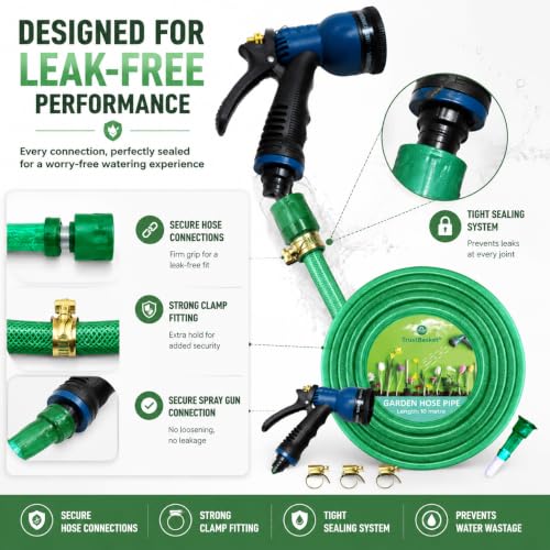 TrustBasket Store TrustBasket 10m Green Garden Hose - Image 5