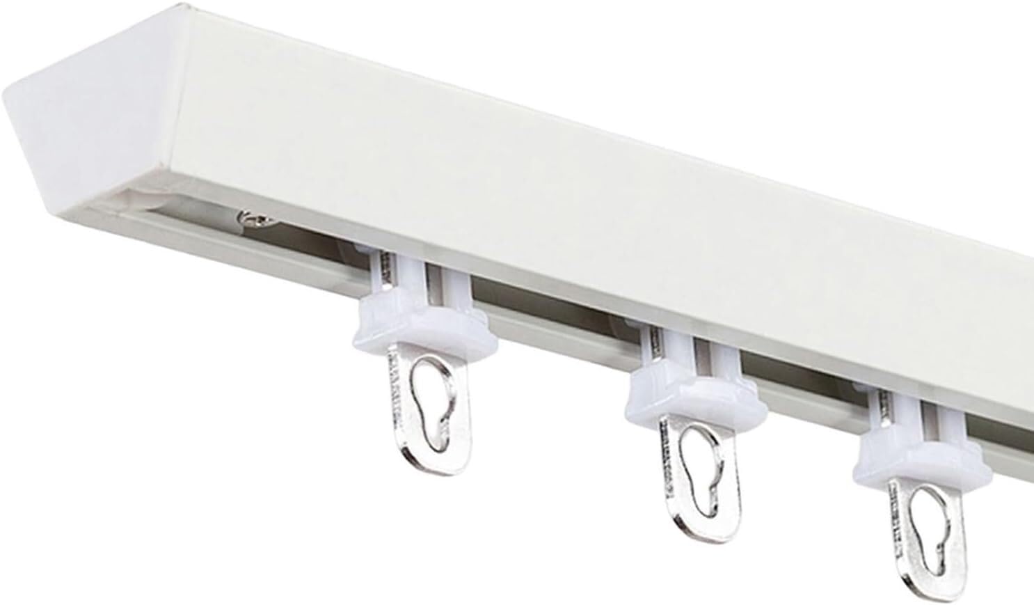 Robusto bastone per tenda da soffitto regolabile da 1 a 6 m, ideale per ufficio, soggiorno, camera da letto, elegante bianco, 4,8 m (4 x 1,2 m) e facile da installare