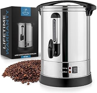 Zulay Premium 50 Cup Commercial Coffee Urn - Stainless Steel Large Coffee Dispenser For Quick Brewing - Automatic Hot Water Dispenser - Ideal for Large Crowds - Perfect for Any Occasion