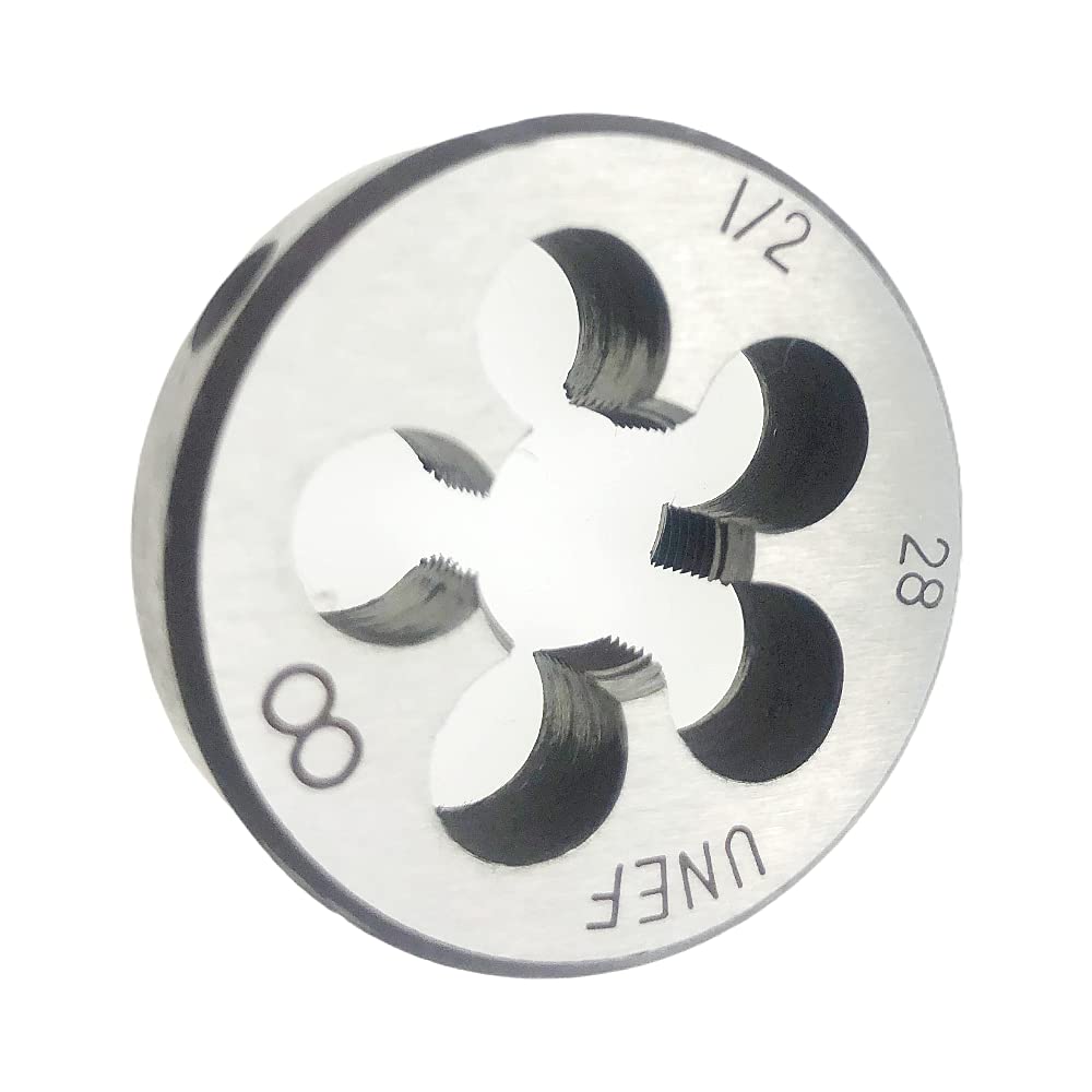 1/2-28 Round Die RH 1/2 X 28 UNEF Thread Die Hand Tool, 1/2x28 Metric Die Right Hand Machine 1/2-28 Round Threading Die Thread Tool HSS Repair Tool