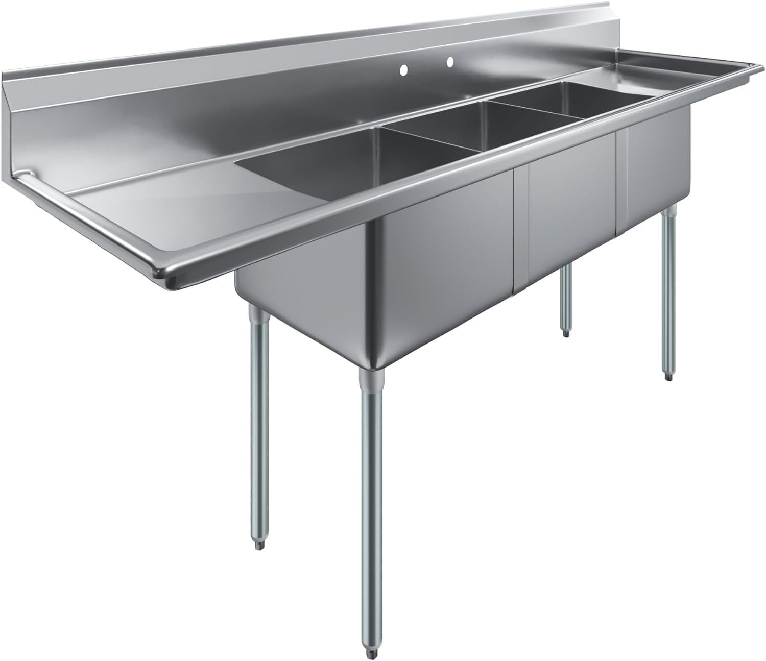 Express-KitchQuip Stainless Steel Utility Sink – 24" x 24" One Compartment | 304 Grade | NSF Certified for Restaurant, Kitchen, Garage, Laundry