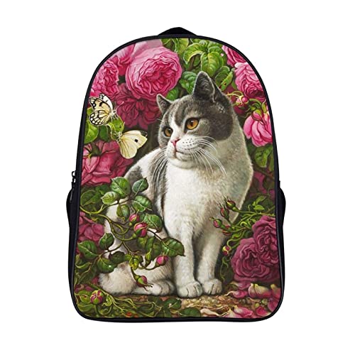 Sac à dos de mode pour adolescents avec motif chat, parfait daypack scolaire