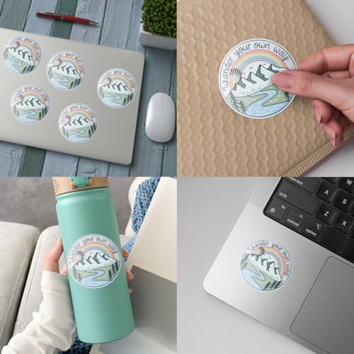 Image of (3 Pcs) Wander Your Own Way Sticker LGBTQ Stickers Rainbow LGBT Mountain Sticker LGBTQ+ Pride Stickers for Water Bottle Gifts for LGBT Community Friends Coworker Besties 3 inchx3 inch (Normal (5 inches))