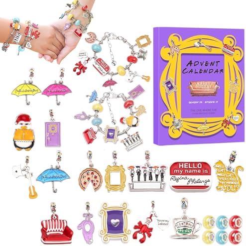 Christmas Advent Calendar Bracelets 2024, 24 Days of Charm Bracelet Kit ...